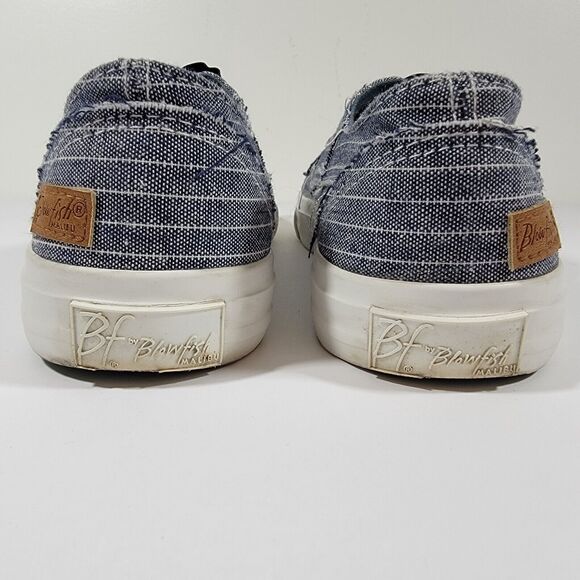 Blowfish Women's Size 8.5M Maura Blue White Striped Casual Sneakers - Picture 5 of 6